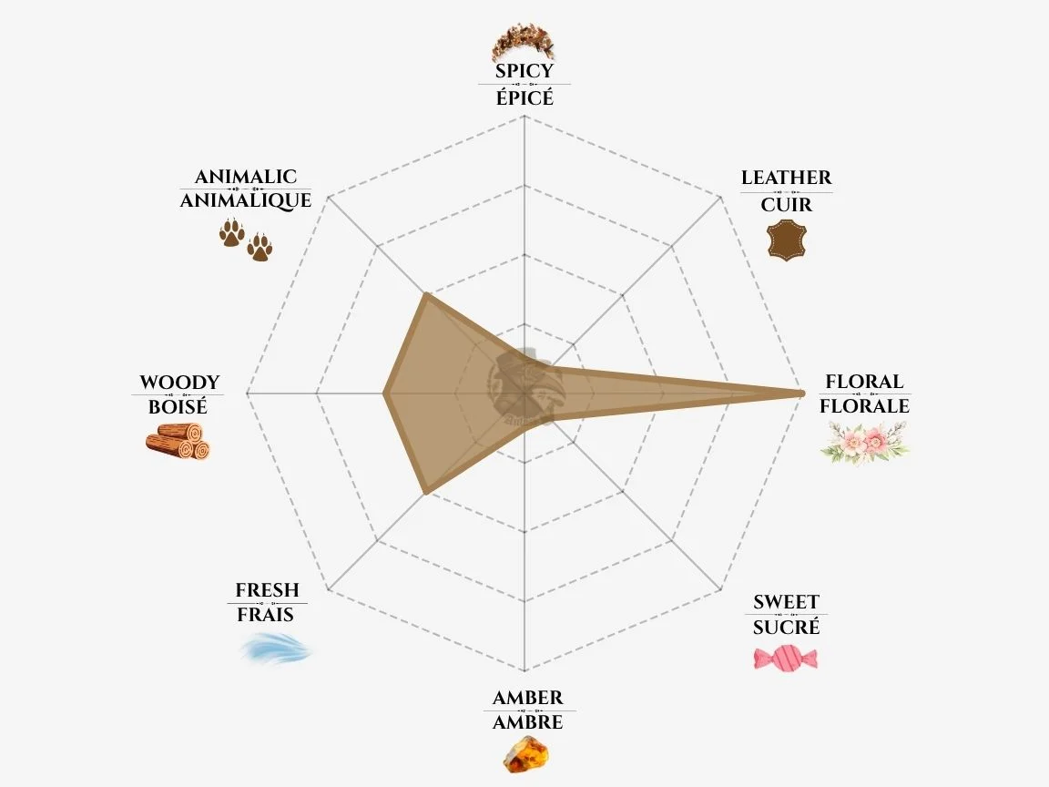 Nasomatto China White fragrance notes radar chart — niche perfume profile