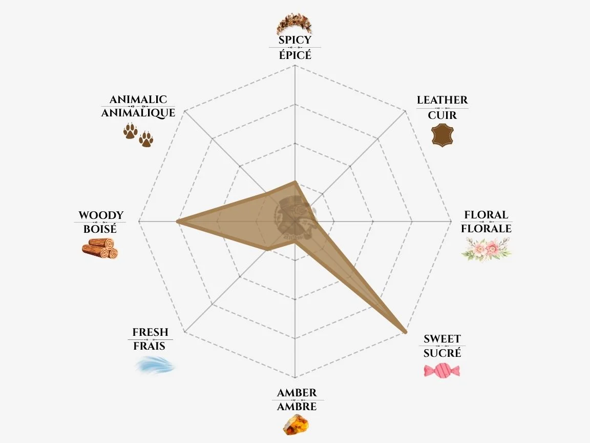 Nishane Fan Your Flames fragrance notes radar chart — niche perfume profile