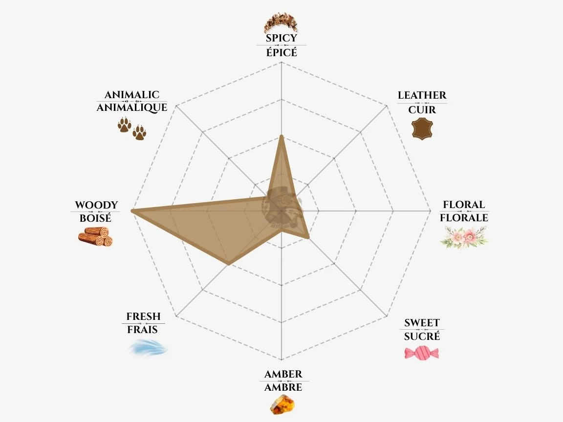 Givenchy Gentleman Society fragrance notes radar chart — niche perfume profile